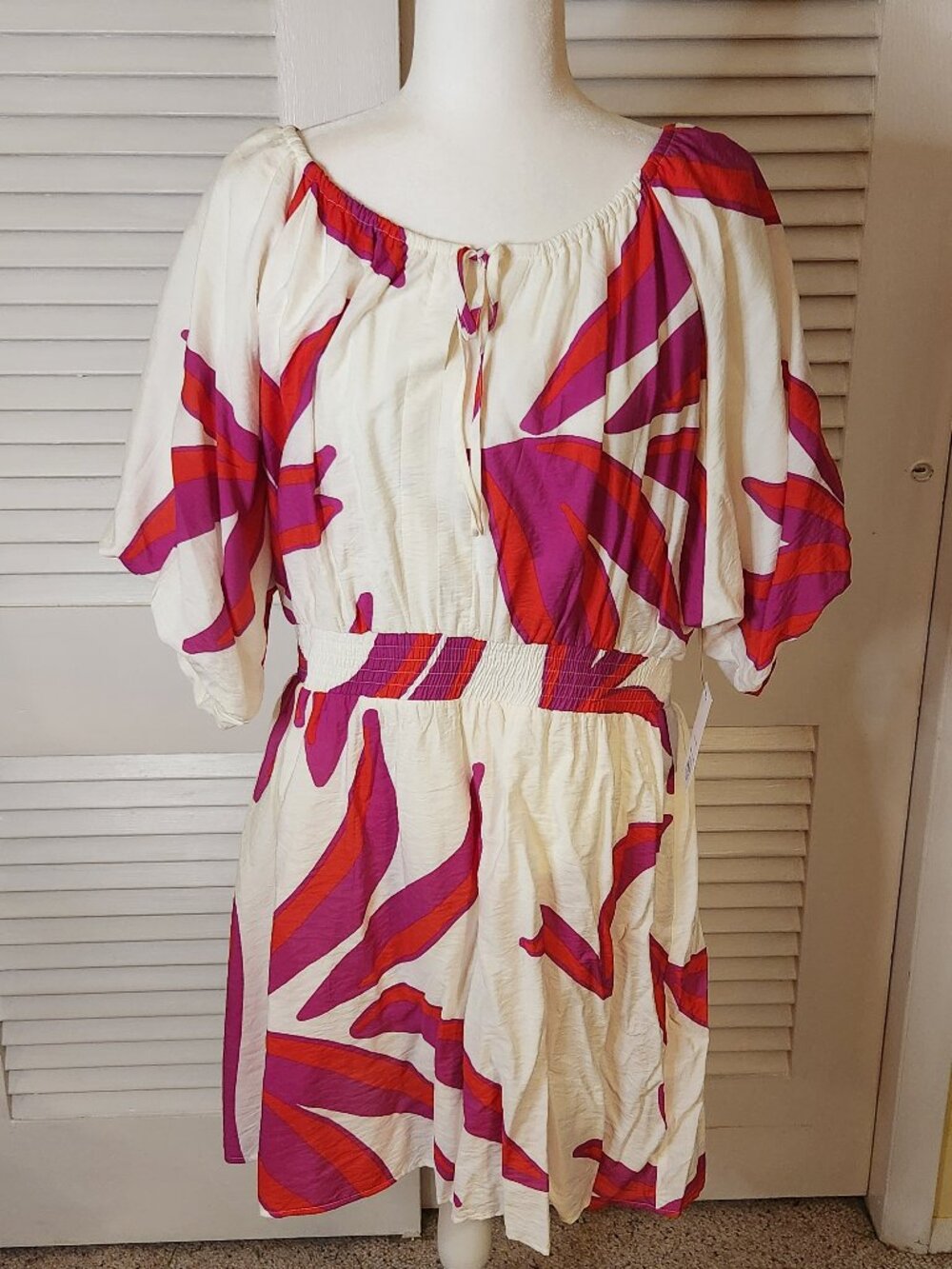 NWT! Brand New Nine West Red, Fuschia, & White Mini Dress XXL